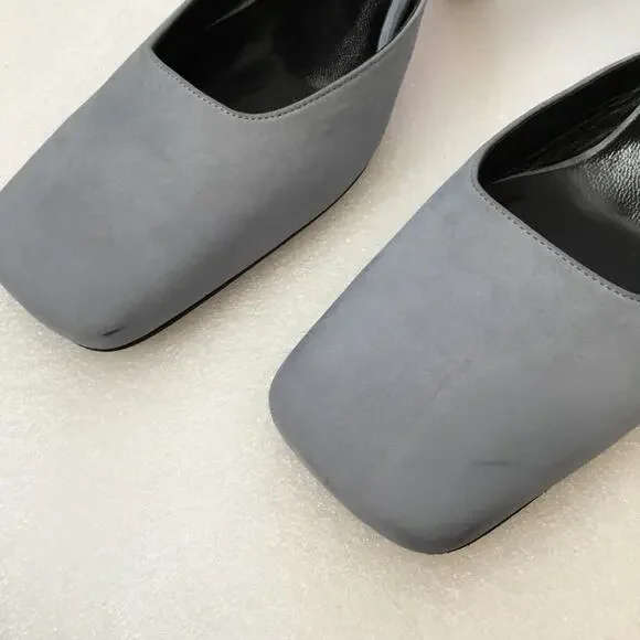 Authentic Fendi Blue Square-Toe Slingback Heels - Picture 8 of 8